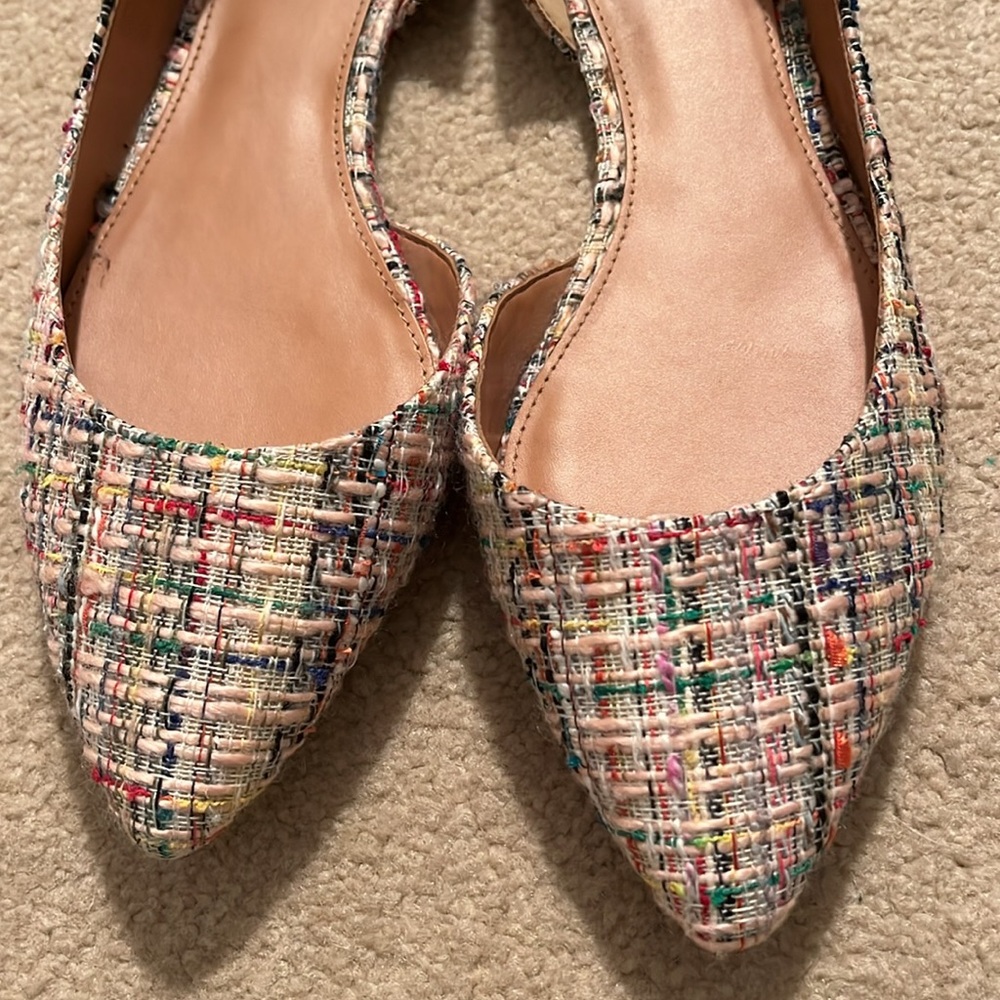 J. Crew Multicolor Tweed Pointed D’Orsay Flats - Picture 3 of 8